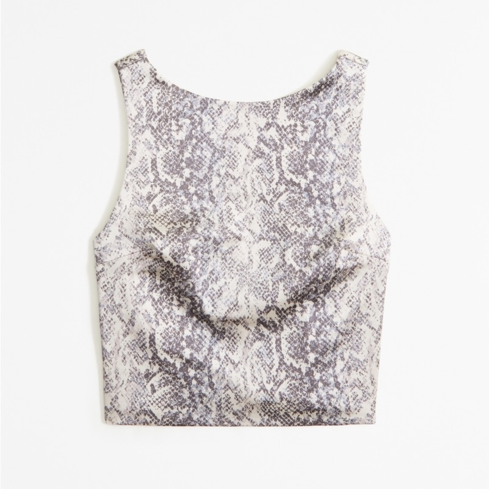 NWT Abercrombie Satin Sculpt Shell Set Top in Grey - Size Small